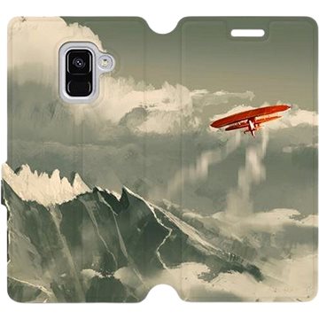 Flipové pouzdro na mobil Samsung Galaxy A8 2018 - MA03P Oranžové letadlo v horách (5903226148950)