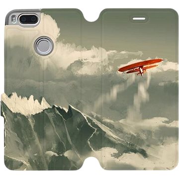 Flipové pouzdro na mobil Xiaomi Mi A1 - MA03P Oranžové letadlo v horách (5903226149414)