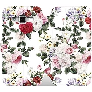Flipové pouzdro na mobil Samsung Galaxy J3 2016 - MD01S Růže na bílé (5903226177325)