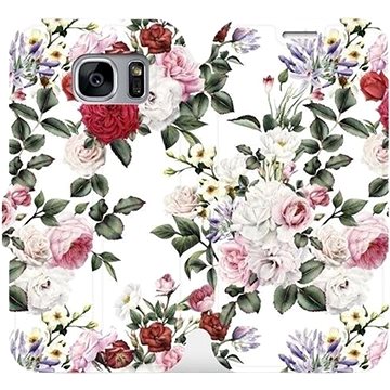 Flipové pouzdro na mobil Samsung Galaxy S7 Edge - MD01S Růže na bílé (5903226177516)