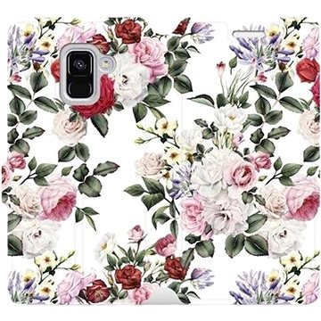 Flipové pouzdro na mobil Samsung Galaxy A8 2018 - MD01S Růže na bílé (5903226177554)