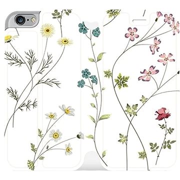 Flipové pouzdro na mobil Apple iPhone 6 / iPhone 6s - MD03S Tenké rostlinky s květy (5903226178353)