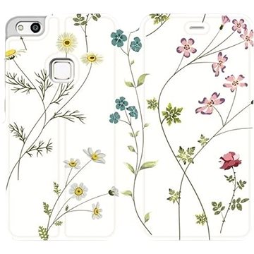 Flipové pouzdro na mobil Huawei P10 Lite - MD03S Tenké rostlinky s květy (5903226178940)