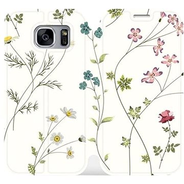 Flipové pouzdro na mobil Samsung Galaxy S7 Edge - MD03S Tenké rostlinky s květy (5903226180110)