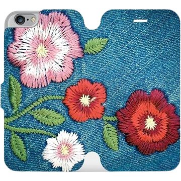 Flipové pouzdro na mobil Apple iPhone 6 / iPhone 6s - MD05P Džínové květy (5903226183555)
