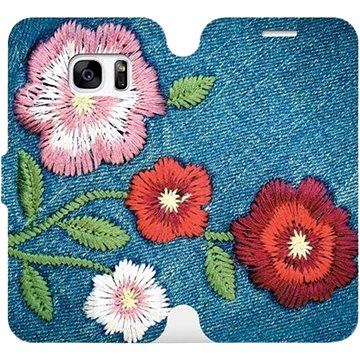 Flipové pouzdro na mobil Samsung Galaxy S7 - MD05P Džínové květy (5903226185306)