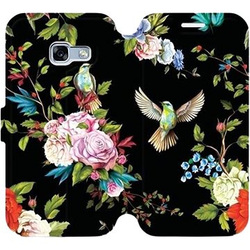 Flipové pouzdro na mobil Samsung Galaxy A3 2017 - VD09S Ptáčci a květy (5903226200627)