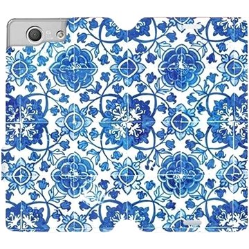 Flipové pouzdro na mobil Sony Xperia Z3 Compact - ME05P Modré dlaždice s květy (5903226208999)