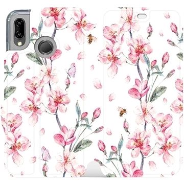 Flipové pouzdro na mobil Huawei P20 Lite - M124S Růžové květy (5903226257263)