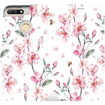 Flipové pouzdro na mobil Huawei Y6 Prime 2018 - M124S Růžové květy (5903226316564)