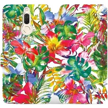 Flipové pouzdro na mobil Huawei Mate 10 Lite - MG07S Pestrobarevné květy a listy (5903226339150)