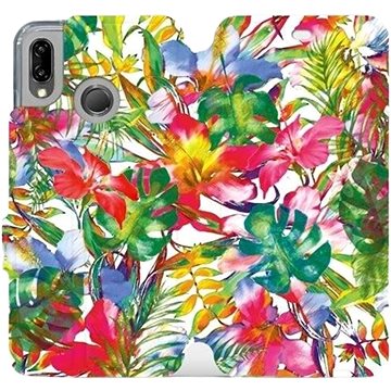 Flipové pouzdro na mobil Huawei P20 Lite - MG07S Pestrobarevné květy a listy (5903226339273)