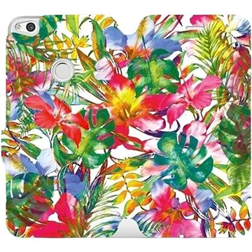 Flipové pouzdro na mobil Huawei P9 Lite 2017 - MG07S Pestrobarevné květy a listy (5903226339341)