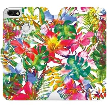 Flipové pouzdro na mobil Huawei P9 Lite mini - MG07S Pestrobarevné květy a listy (5903226339358)