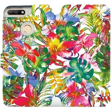 Flipové pouzdro na mobil Huawei Y6 Prime 2018 - MG07S Pestrobarevné květy a listy (5903226339471)