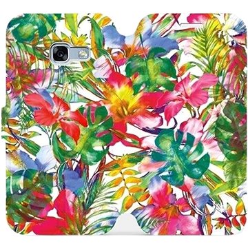 Flipové pouzdro na mobil Samsung Galaxy A3 2017 - MG07S Pestrobarevné květy a listy (5903226340316)