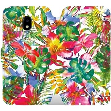 Flipové pouzdro na mobil Samsung Galaxy J3 2017 - MG07S Pestrobarevné květy a listy (5903226340606)