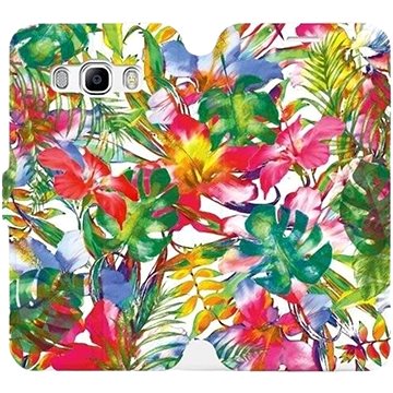 Flipové pouzdro na mobil Samsung Galaxy J5 2016 - MG07S Pestrobarevné květy a listy (5903226340620)