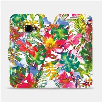 Flipové pouzdro na mobil Samsung Xcover 4 - MG07S Pestrobarevné květy a listy (5903226340668)