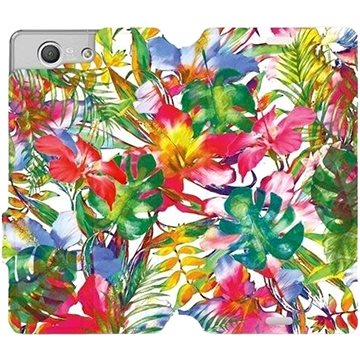 Flipové pouzdro na mobil Sony Xperia Z3 Compact - MG07S Pestrobarevné květy a listy (5903226340941)