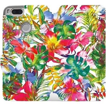 Flipové pouzdro na mobil Xiaomi Mi A1 - MG07S Pestrobarevné květy a listy (5903226341009)
