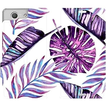 Flipové pouzdro na mobil Sony Xperia Z3 Compact - MG12S Velké fialové listy (5903226355143)
