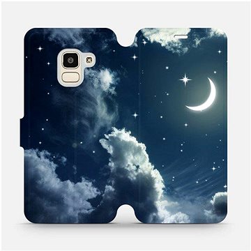 Flipové pouzdro na mobil Samsung Galaxy J6 2018 - V145P Noční obloha s měsícem (5903226359875)