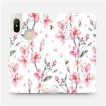 Flipové pouzdro na mobil Xiaomi Mi A2 Lite - M124S Růžové květy (5903226367443)