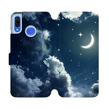 Flipové pouzdro na mobil Huawei Nova 3 - V145P Noční obloha s měsícem (5903226398324)