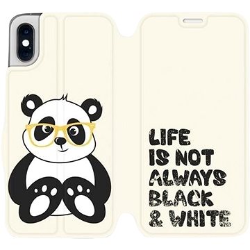 Flipové pouzdro na mobil Apple iPhone XS - M041S Panda - life is not always black and white (5903226468300)