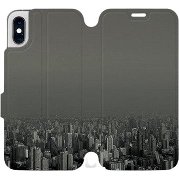 Flipové pouzdro na mobil Apple iPhone XS - V063P Město v šedém hávu (5903226468874)