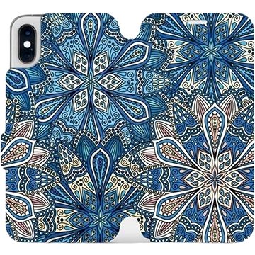 Flipové pouzdro na mobil Apple iPhone XS - V108P Modré mandala květy (5903226468911)