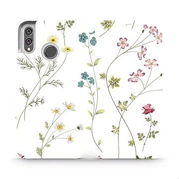 Flipové pouzdro na mobil Honor 8X - MD03S Tenké rostlinky s květy (5903226482689)