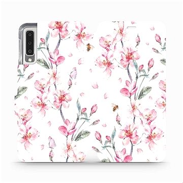 Flipové pouzdro na mobil Samsung Galaxy A7 2018 - M124S Růžové květy (5903226491865)