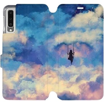 Flipové pouzdro na mobil Samsung Galaxy A7 2018 - MR09S Dívka na houpačce v oblacích (5903226492619)