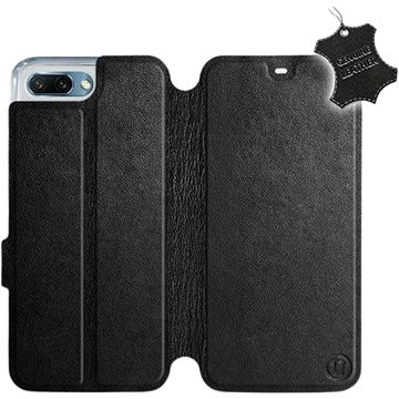 Flip pouzdro na mobil Honor 10 - Černé - kožené - Black Leather (5903226493494)