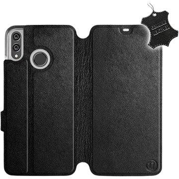 Flip pouzdro na mobil Honor 8X - Černé - kožené - Black Leather (5903226493593)
