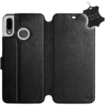 Flip pouzdro na mobil Huawei Nova 3 - Černé - kožené - Black Leather (5903226493715)
