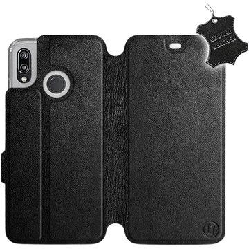 Flip pouzdro na mobil Huawei P20 Lite - Černé - kožené - Black Leather (5903226493814)