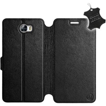 Flip pouzdro na mobil Huawei Y5 II - Černé - kožené - Black Leather (5903226493951)
