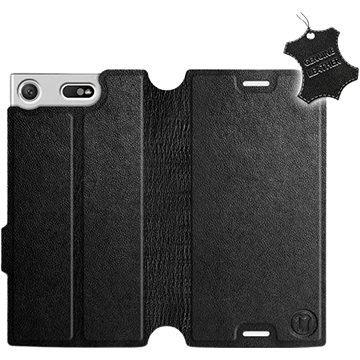 Flip pouzdro na mobil Sony Xperia XZ1 Compact - Černé - kožené - Black Leather (5903226495399)