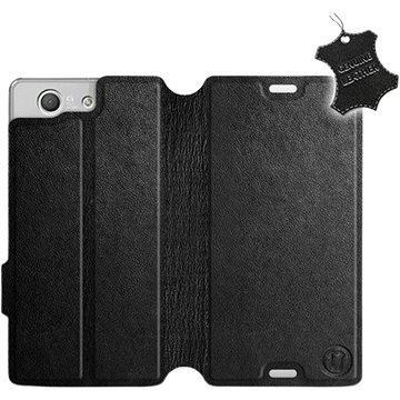 Flip pouzdro na mobil Sony Xperia Z3 Compact - Černé - kožené - Black Leather (5903226495481)