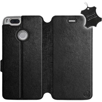 Flip pouzdro na mobil Xiaomi Mi A1 - Černé - kožené - Black Leather (5903226495559)