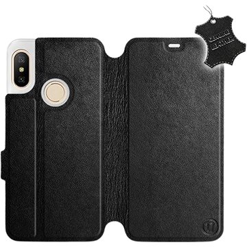Flip pouzdro na mobil Xiaomi Mi A2 Lite - Černé - kožené - Black Leather (5903226495573)