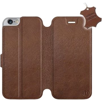 Flip pouzdro na mobil Apple iPhone 6 / iPhone 6s - Hnědé - kožené - Brown Leather (5903226496044)