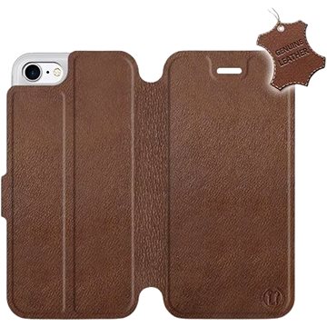Flip pouzdro na mobil Apple iPhone 8 - Hnědé - kožené - Brown Leather (5903226496082)