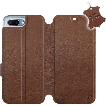 Flip pouzdro na mobil Honor 10 - Hnědé - kožené - Brown Leather (5903226496501)