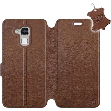 Flip pouzdro na mobil Honor 7 Lite - Hnědé - kožené - Brown Leather (5903226496549)