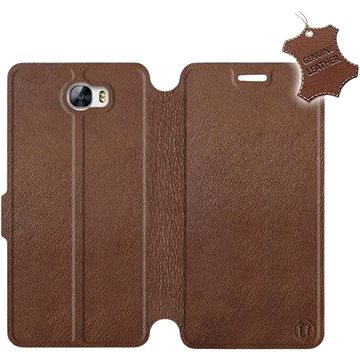 Flip pouzdro na mobil Huawei Y5 II - Hnědé - kožené - Brown Leather (5903226496969)