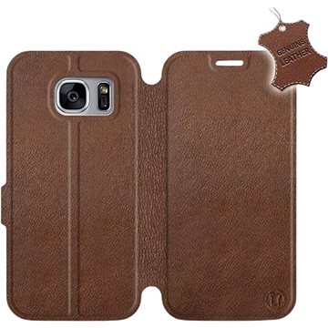 Flip pouzdro na mobil Samsung Galaxy S7 Edge - Hnědé - kožené - Brown Leather (5903226498031)